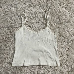Brandy Melville Camisole Womens Small Solid White Cropped